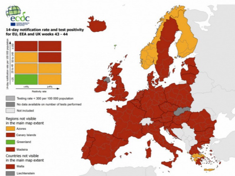 A LEGKISEBB MÉRTÉKBEN FERTŐZÖTT EURÓPAI RÉGIÓK